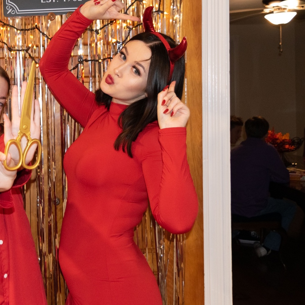 Sexy red bodycon dress